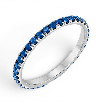 Blue Sapphire Eternity Band - Lotus Diamond