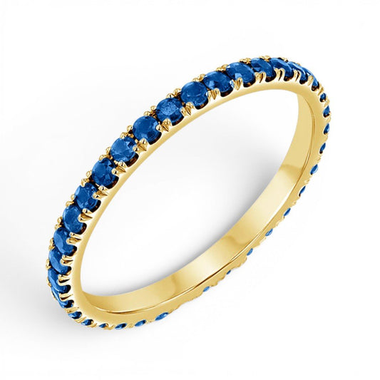Blue Sapphire Eternity Band - Lotus Diamond