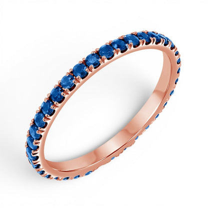 Blue Sapphire Eternity Band - Lotus Diamond
