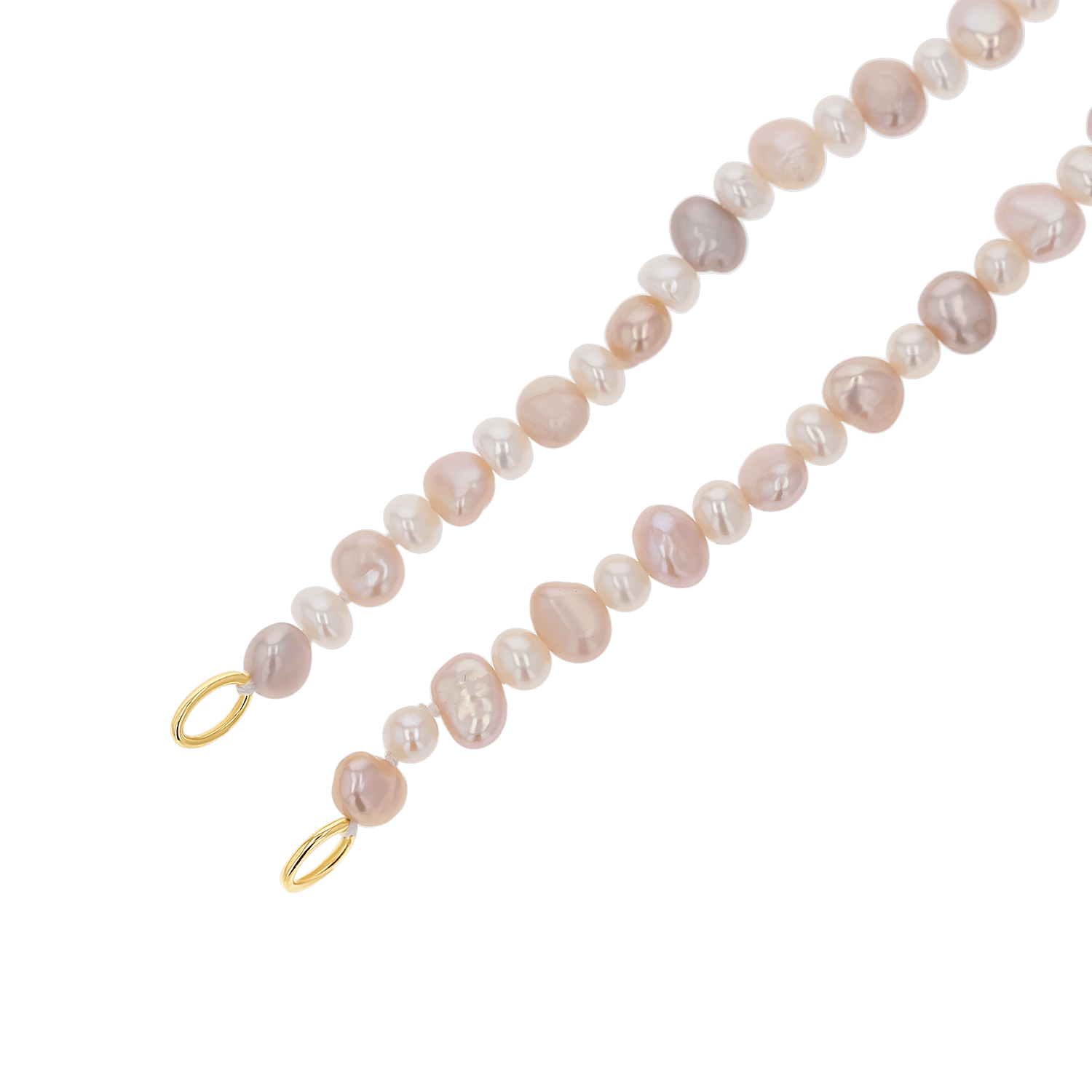 Blush and White Pearl Connector Necklace - Lotus Diamond