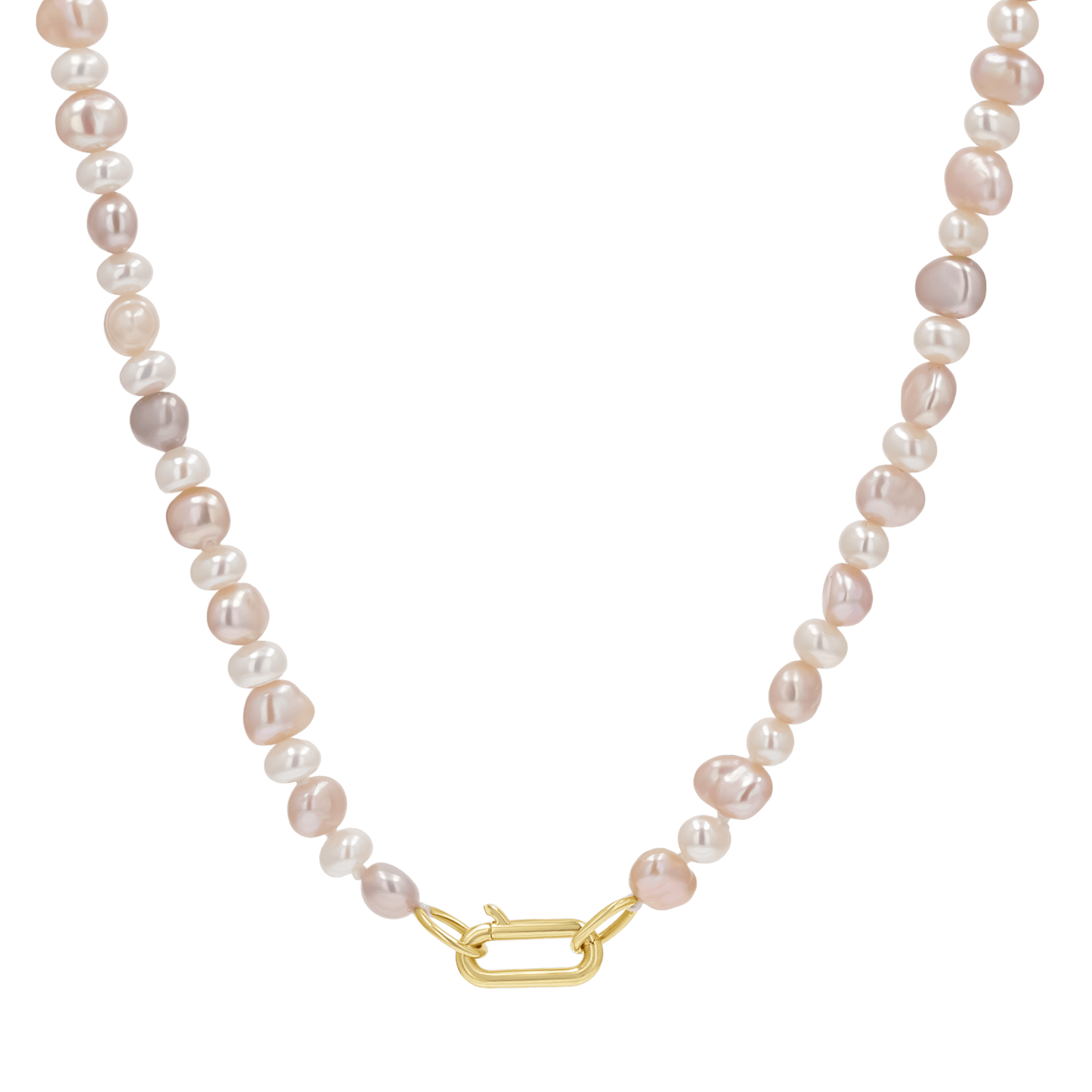 Blush and White Pearl Connector Necklace - Lotus Diamond
