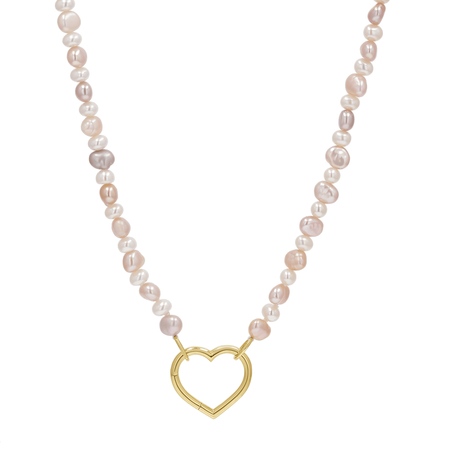 Blush and White Pearl Connector Necklace - Lotus Diamond