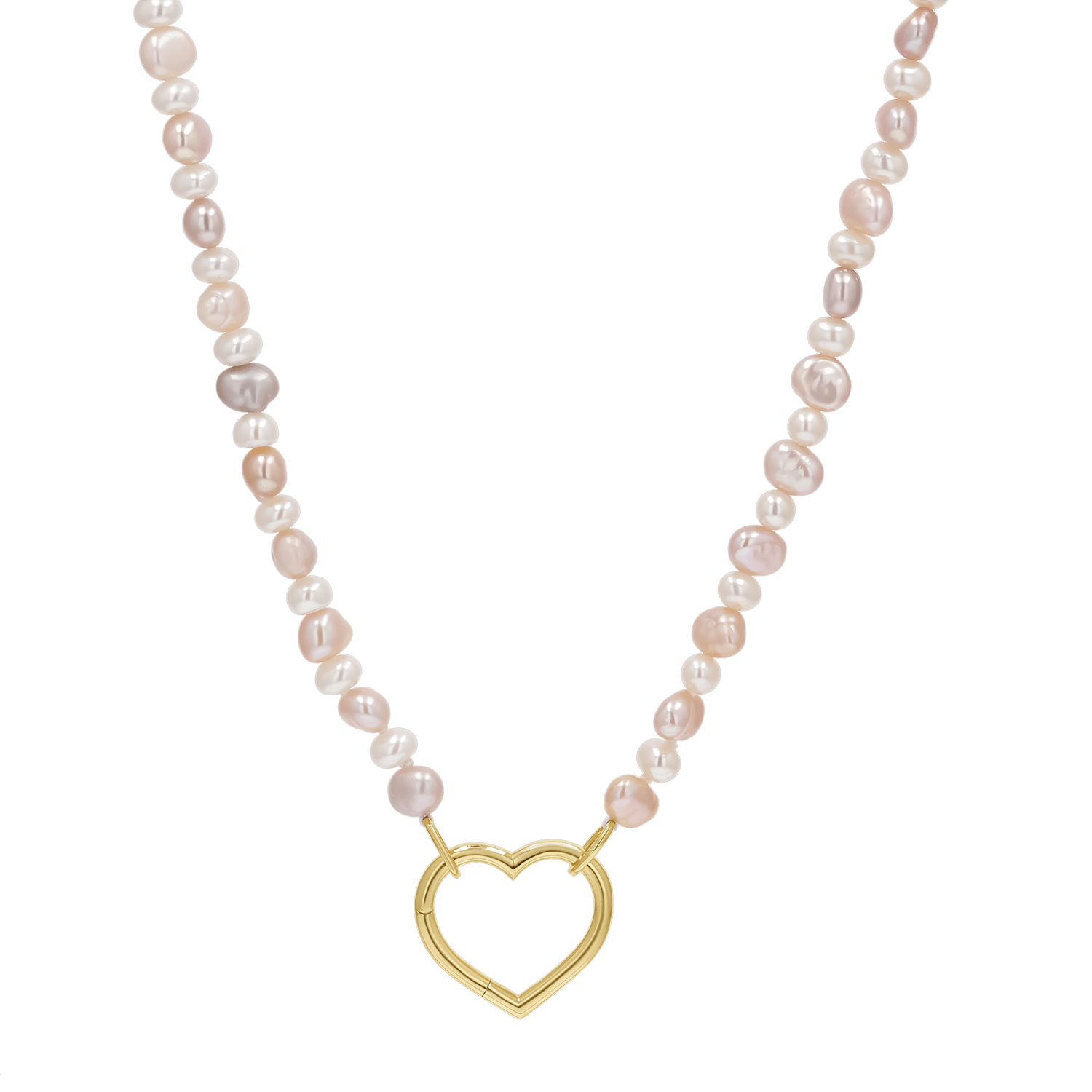 Blush and White Pearl Connector Necklace - Lotus Diamond