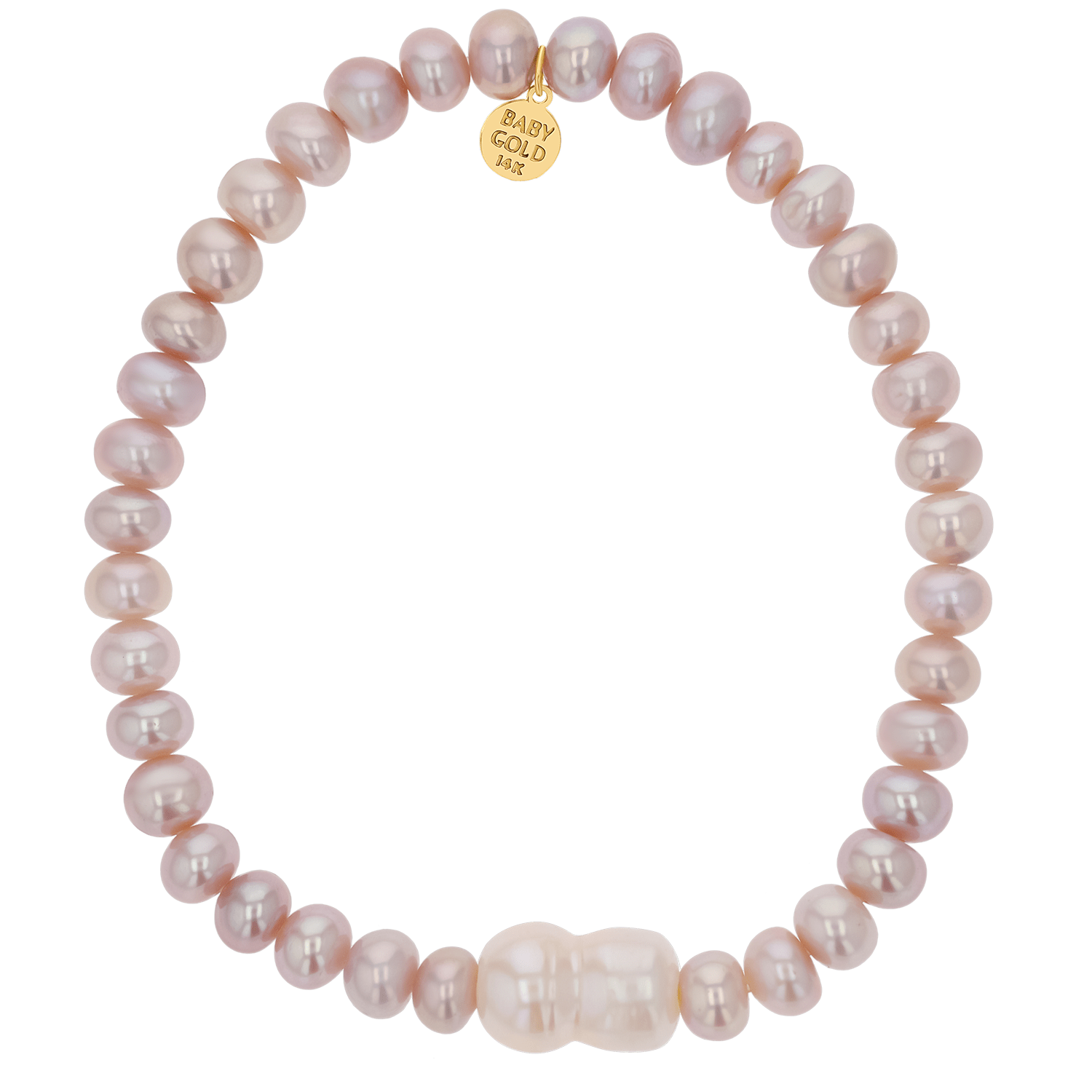 Blush Pearl Stretch Bead Bracelet - Lotus Diamond