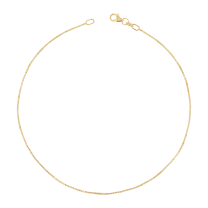 Box Chain Anklet - Lotus Diamond