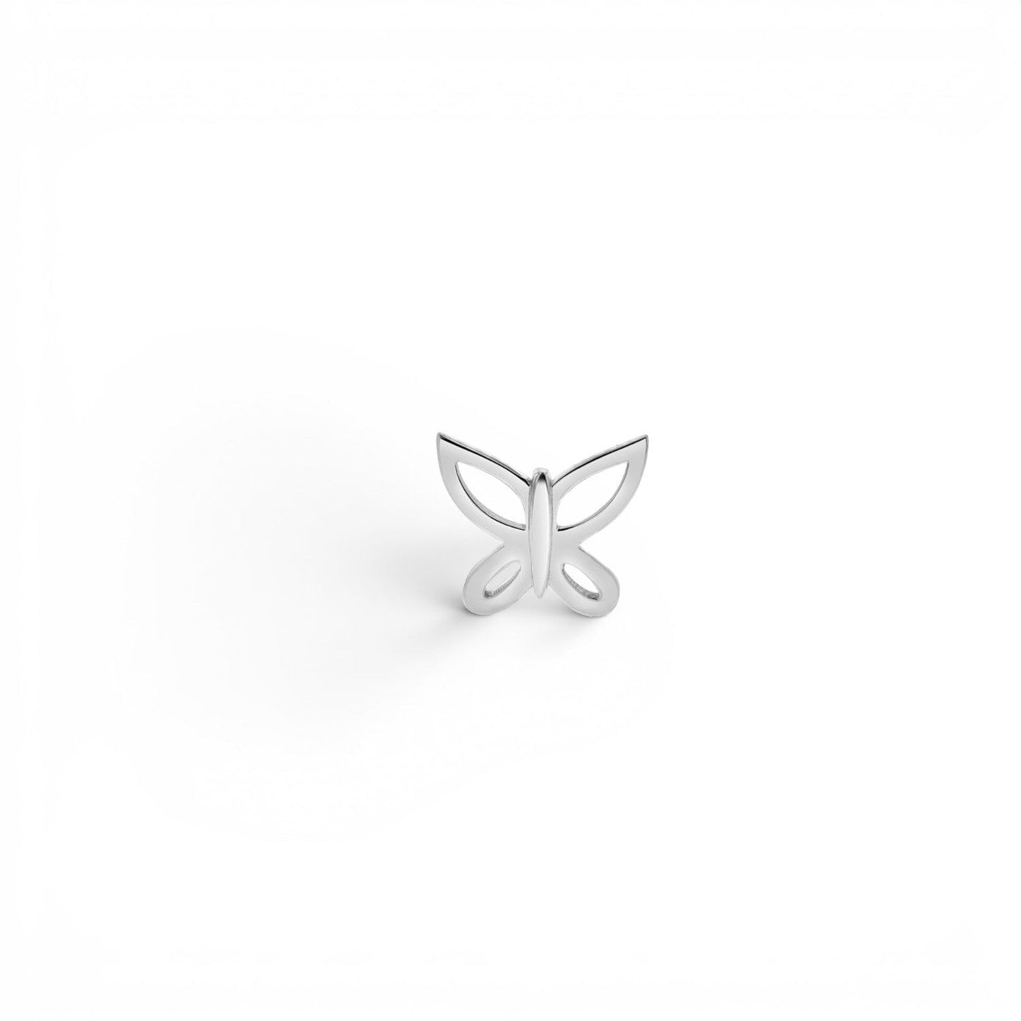 Butterfly Silhouette Stud Earrings - Lotus Diamond