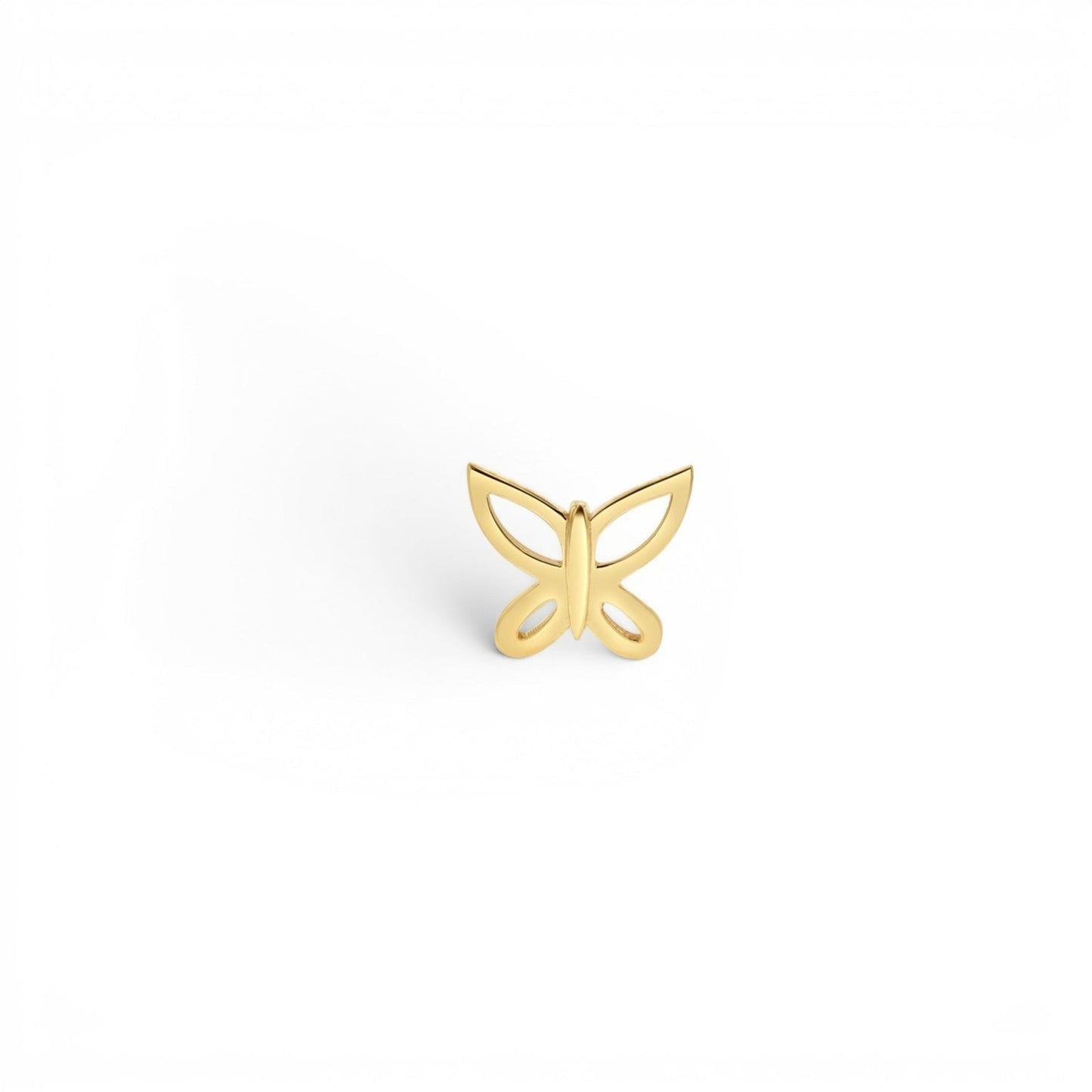 Butterfly Silhouette Stud Earrings - Lotus Diamond