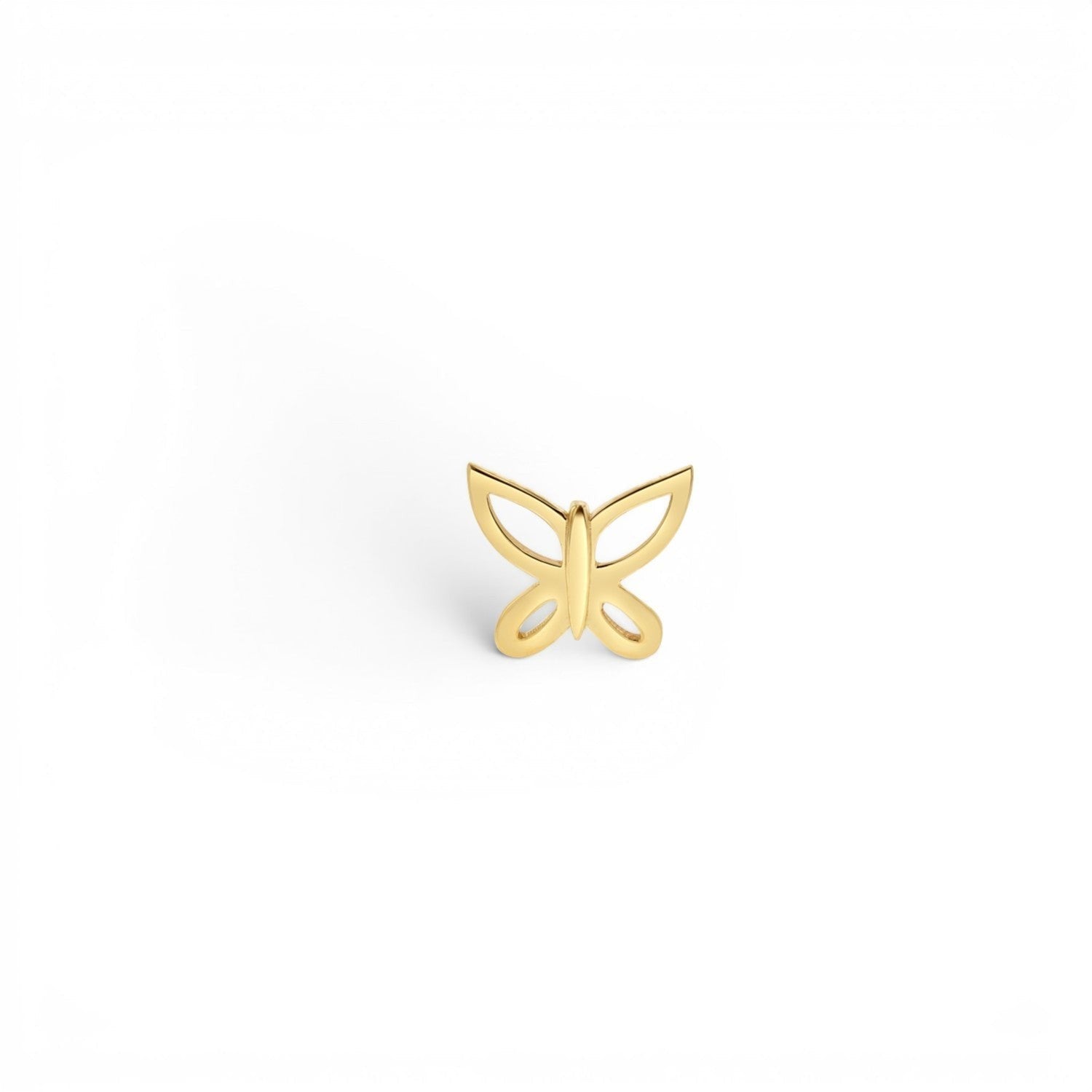 Butterfly Silhouette Stud Earrings - Lotus Diamond