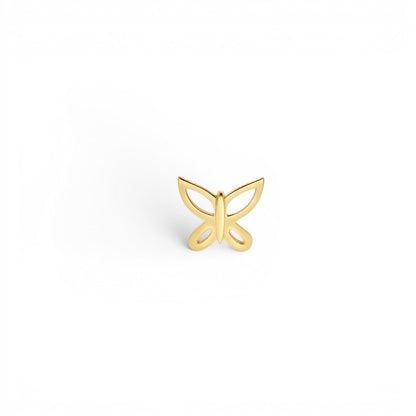 Butterfly Silhouette Stud Earrings - Lotus Diamond