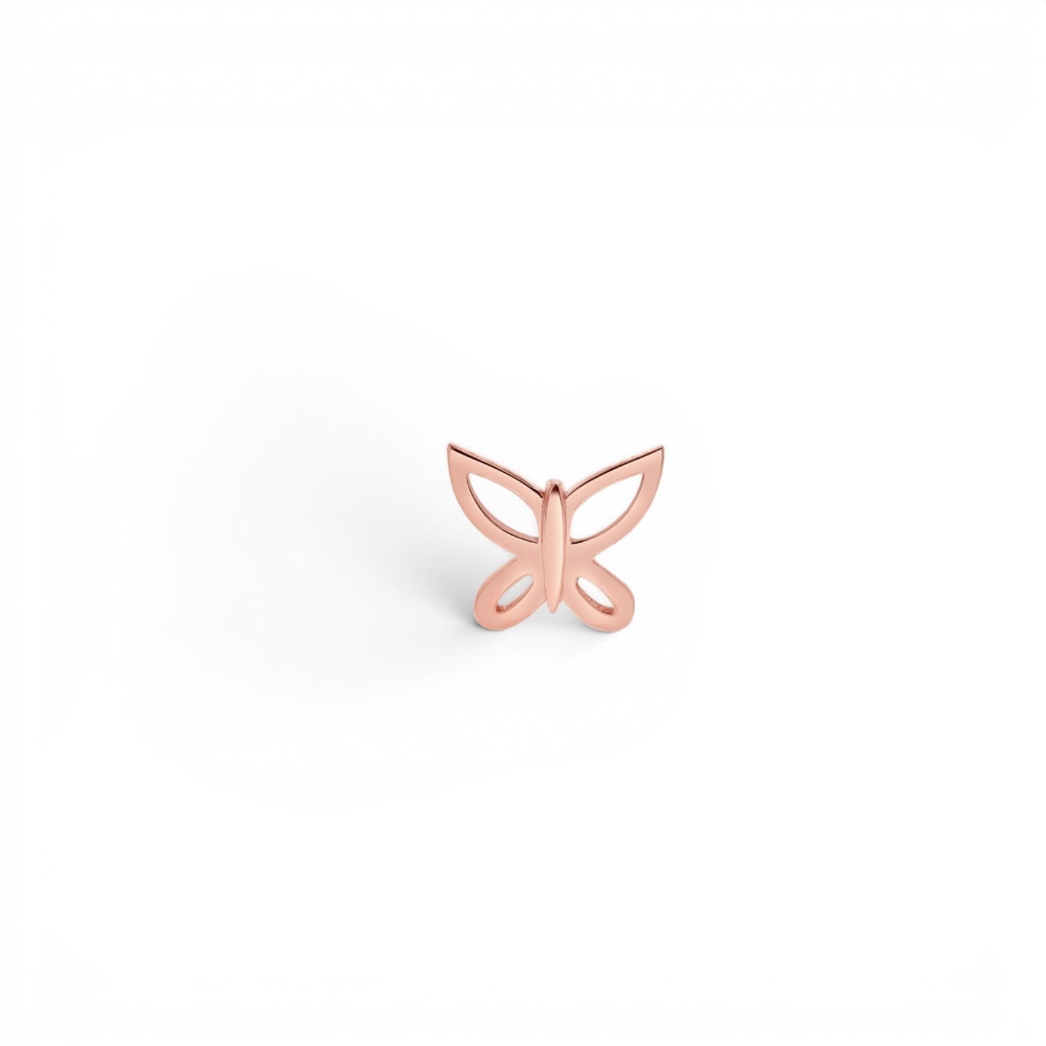 Butterfly Silhouette Stud Earrings - Lotus Diamond