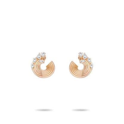 Cameo 925 Silver Synthetic Zircon Earrings White Water Drop Gems Shining Diamond C - shaped Fashion Champagne Gold Earrings - Lotus Diamond