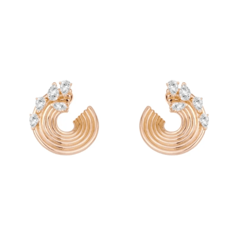 Cameo 925 Silver Synthetic Zircon Earrings White Water Drop Gems Shining Diamond C - shaped Fashion Champagne Gold Earrings - Lotus Diamond