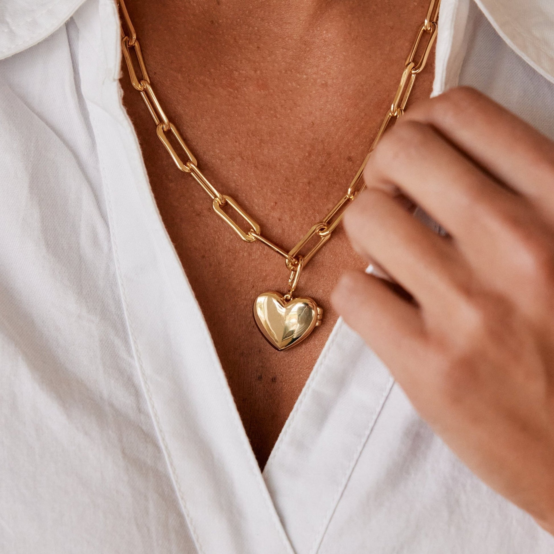 Cami Heart Locket Charm - Lotus Diamond