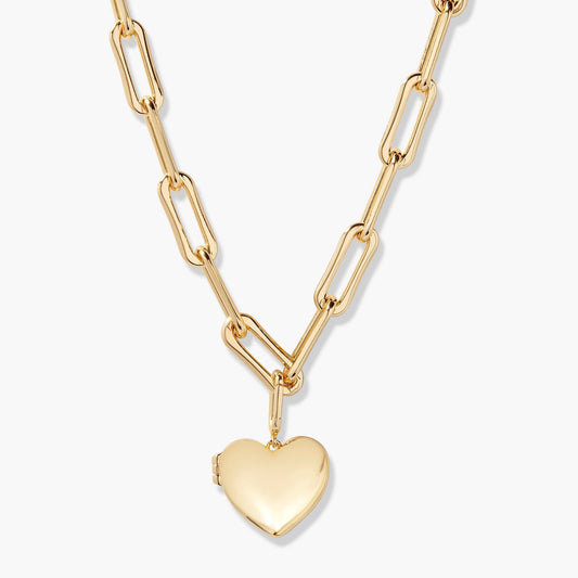 Cami Heart Locket Necklace - Lotus Diamond