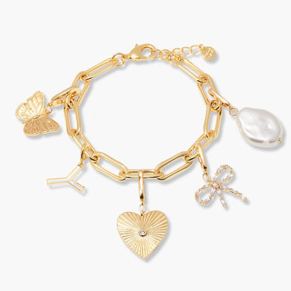 Cami Initial Charm Bracelet - Lotus Diamond