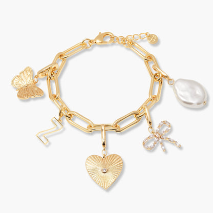 Cami Initial Charm Bracelet - Lotus Diamond