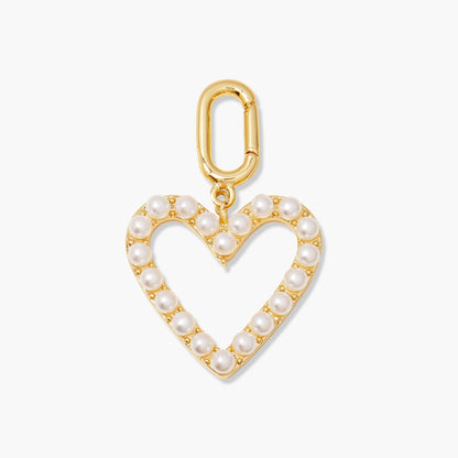 Cami Pearl Heart Charm - Lotus Diamond
