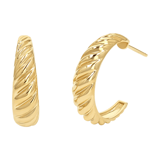 Celine Croissant Hoop Earrings - Lotus Diamond