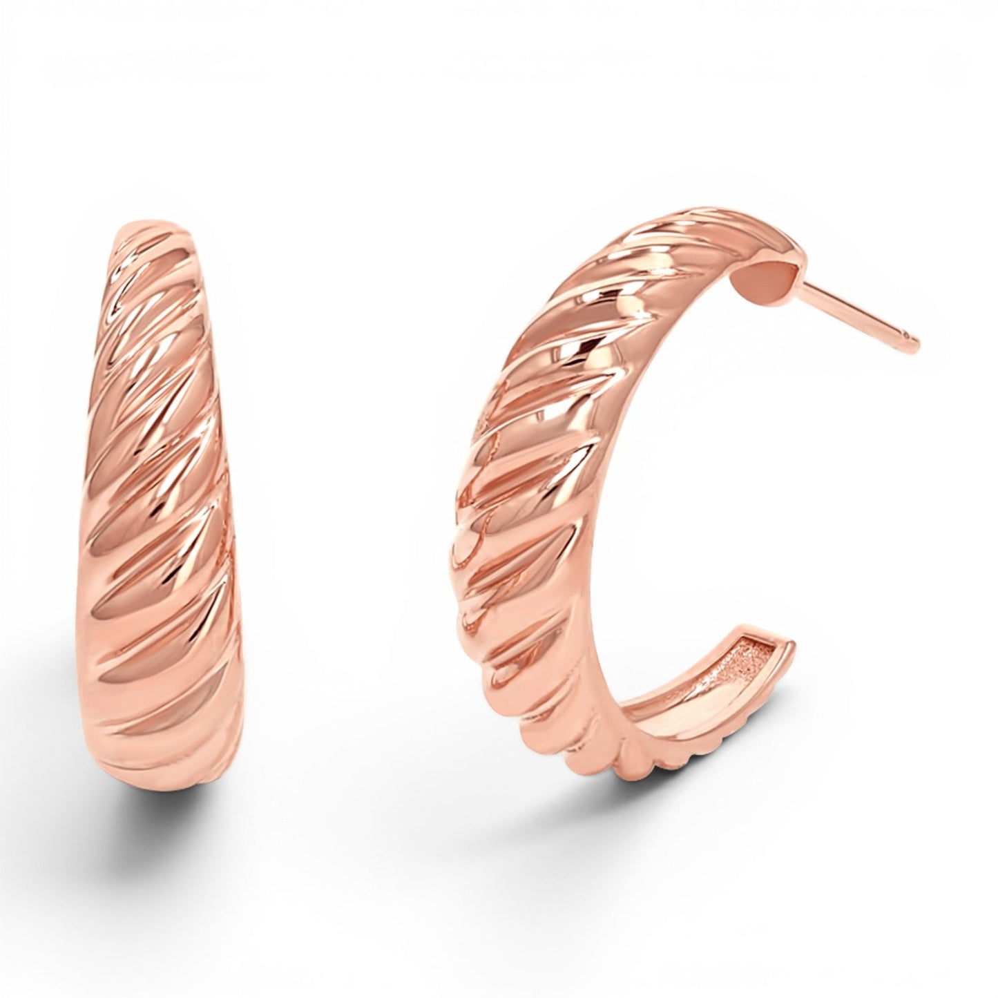 Celine Croissant Hoop Earrings - Lotus Diamond