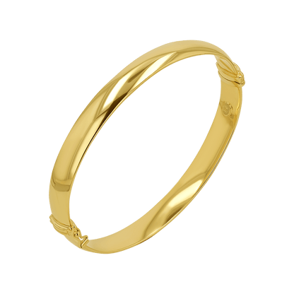 Chunky Hinged Bangle (7mm) - Lotus Diamond