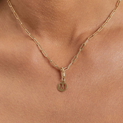 Chunky Paper Clip Charm Connector - Lotus Diamond
