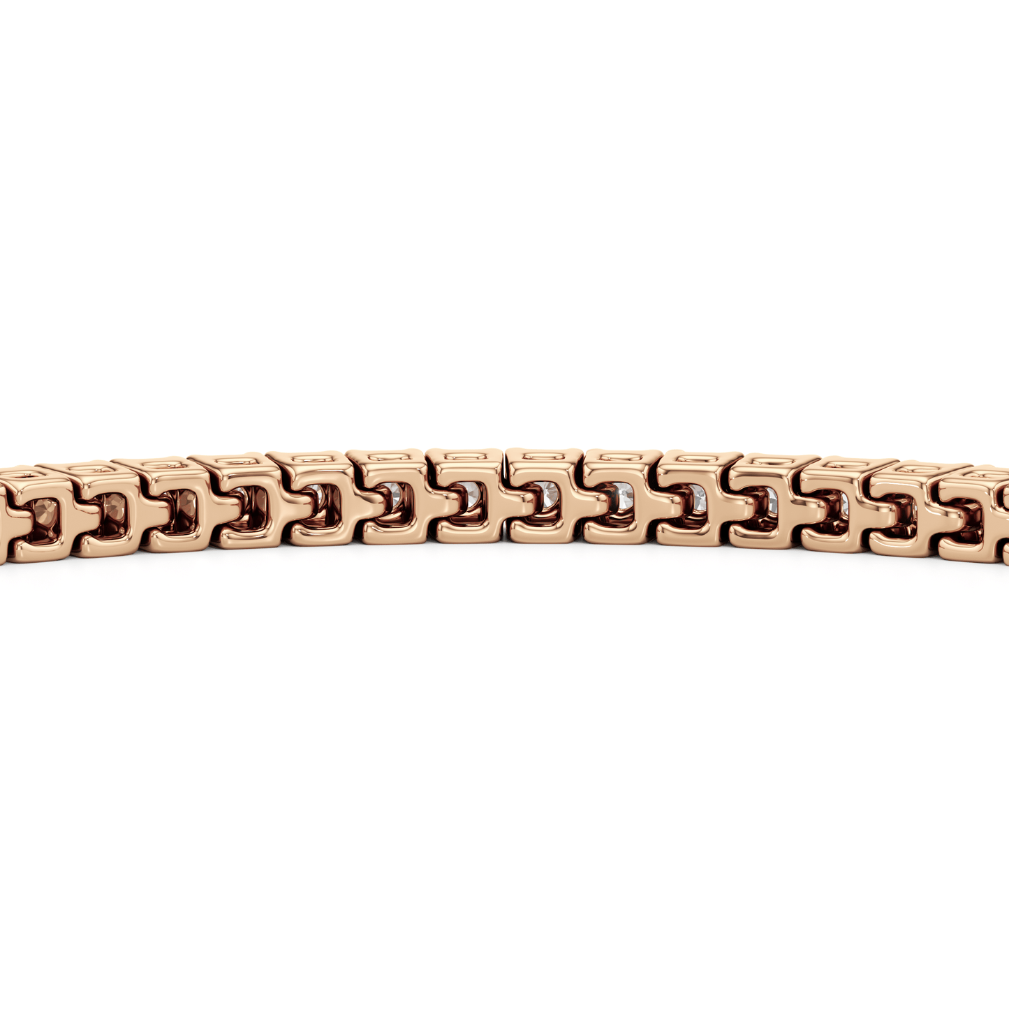 Classic 4 - Prong Round Lab Diamond Square Basket Tennis Bracelet - Lotus Diamond