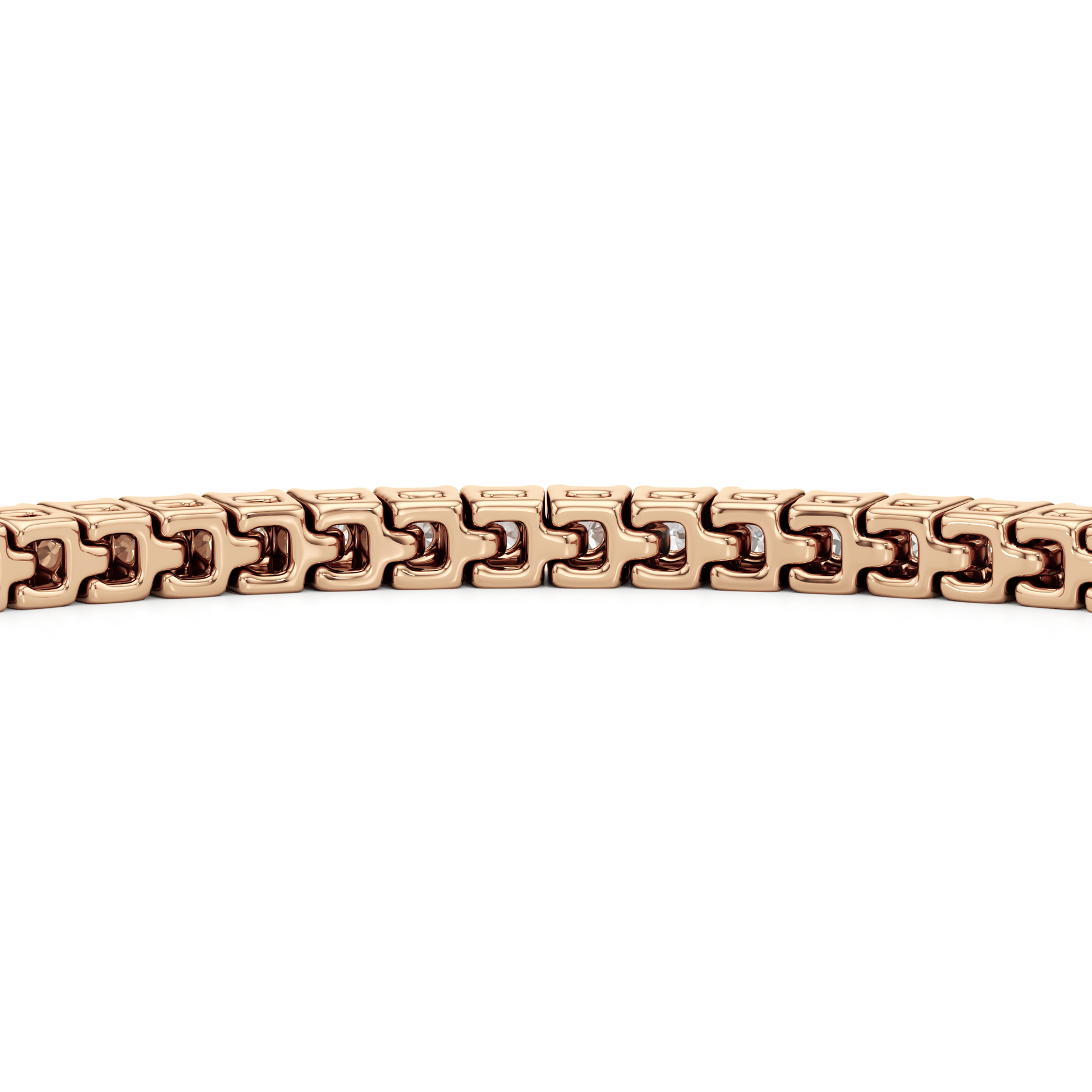 Classic 4 - Prong Round Lab Diamond Square Basket Tennis Bracelet - Lotus Diamond