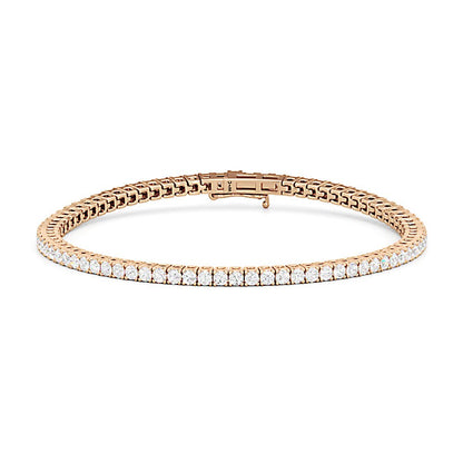 Classic 4 - Prong Round Lab Diamond Square Basket Tennis Bracelet - Lotus Diamond