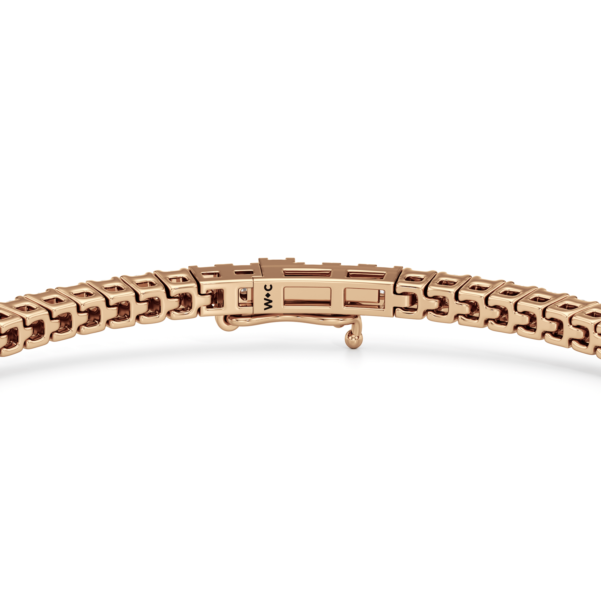 Classic 4 - Prong Round Lab Diamond Square Basket Tennis Bracelet - Lotus Diamond