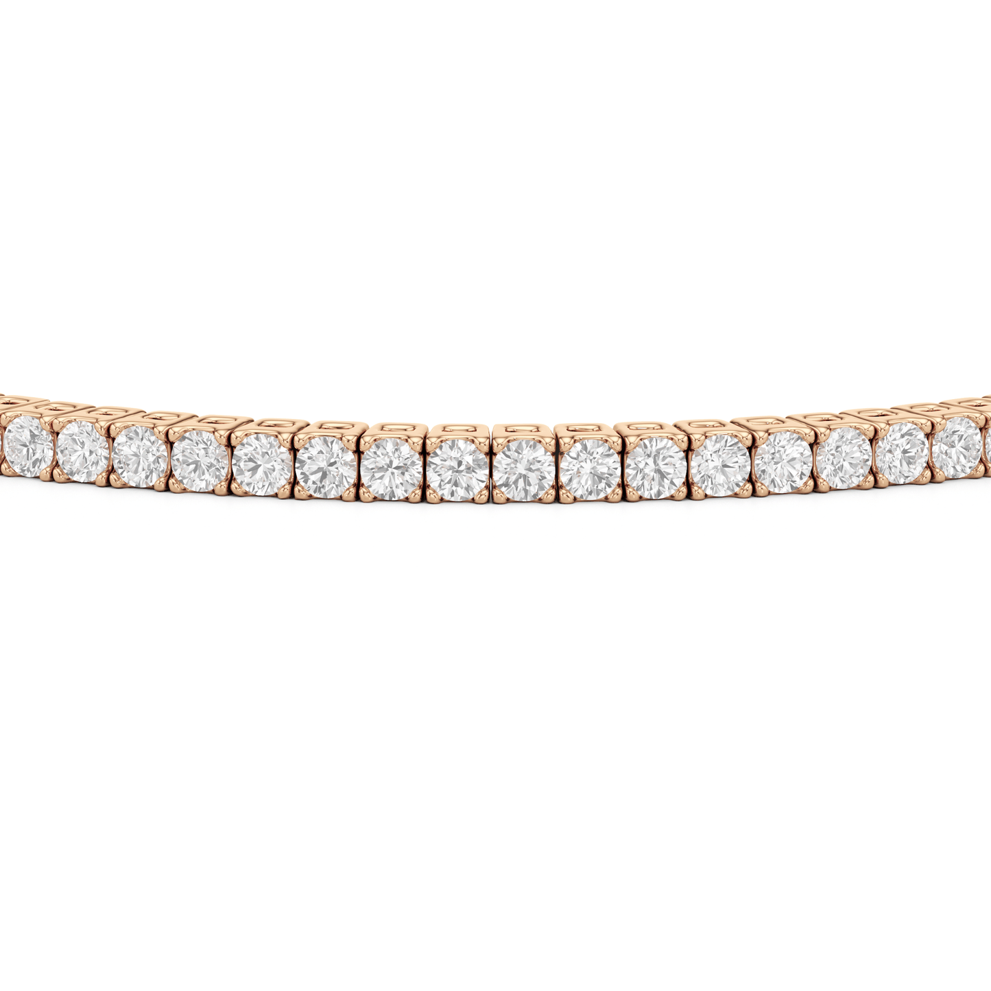 Classic 4 - Prong Round Lab Diamond Square Basket Tennis Bracelet - Lotus Diamond