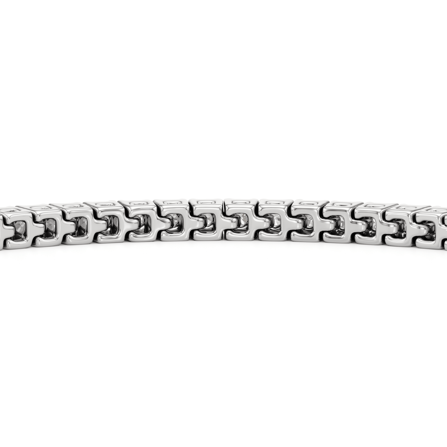 Classic 4 - Prong Round Lab Diamond Square Basket Tennis Bracelet - Lotus Diamond