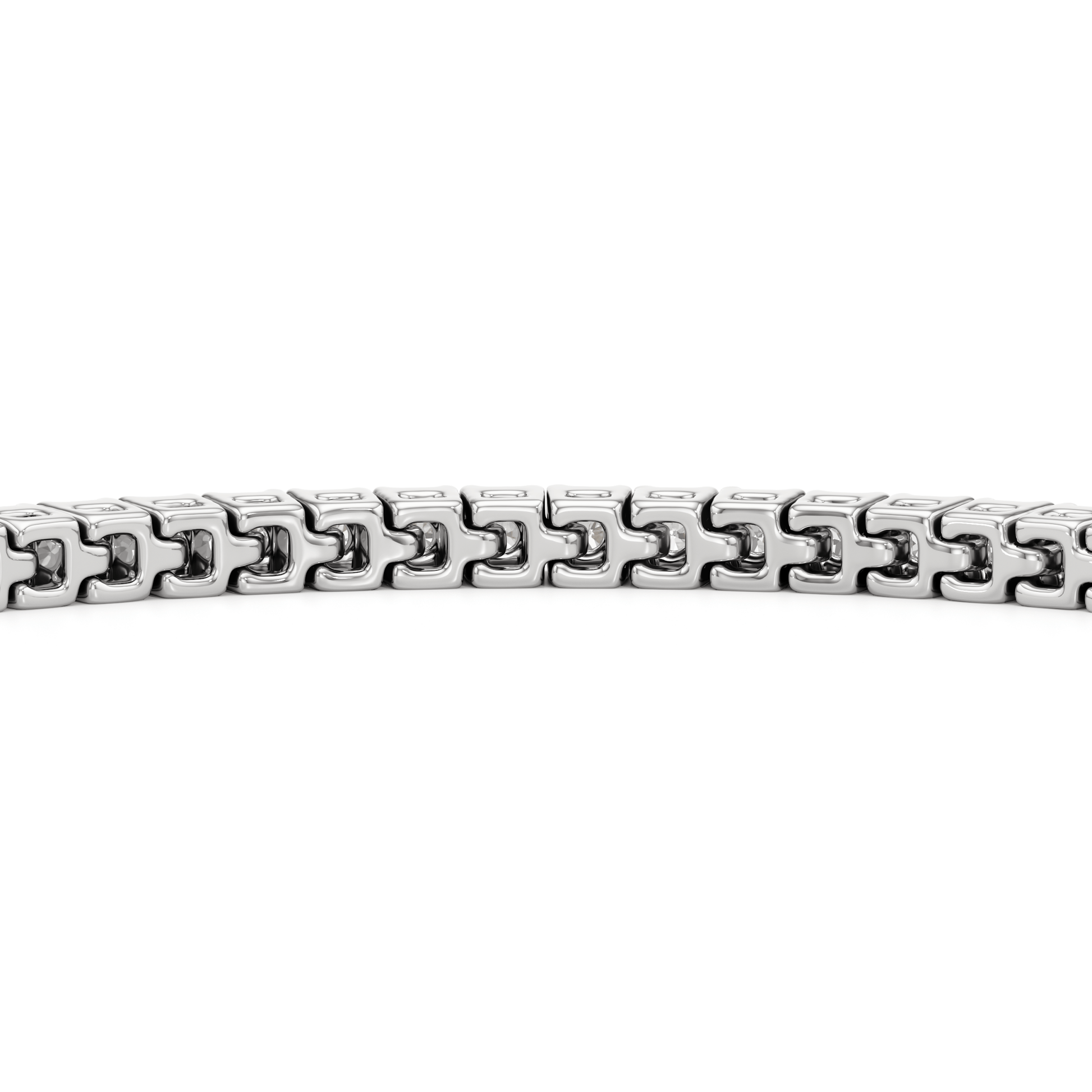 Classic 4 - Prong Round Lab Diamond Square Basket Tennis Bracelet - Lotus Diamond