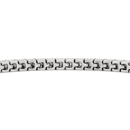 Classic 4 - Prong Round Lab Diamond Square Basket Tennis Bracelet - Lotus Diamond