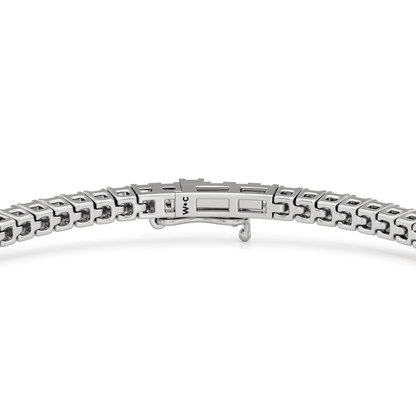 Classic 4 - Prong Round Lab Diamond Square Basket Tennis Bracelet - Lotus Diamond