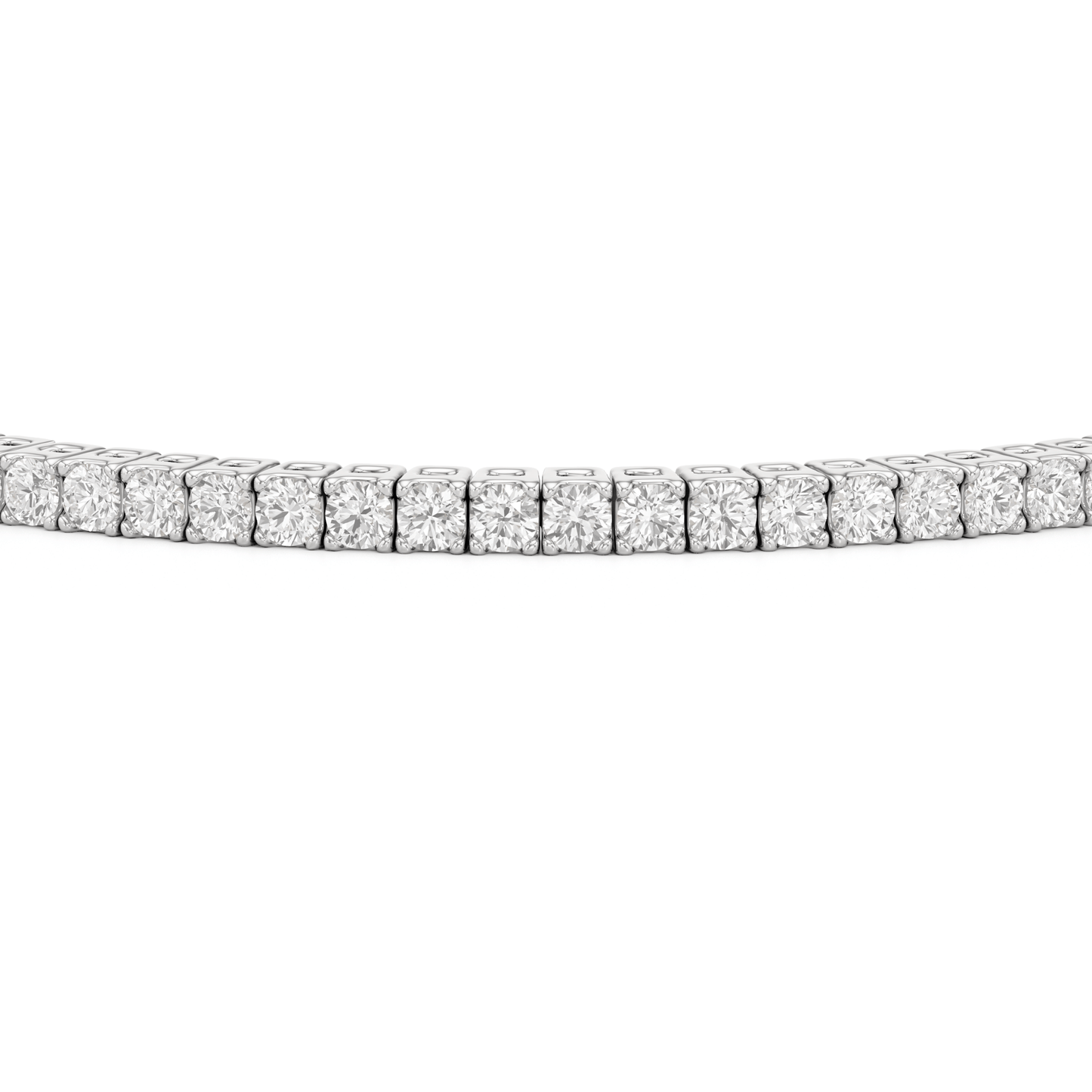 Classic 4 - Prong Round Lab Diamond Square Basket Tennis Bracelet - Lotus Diamond