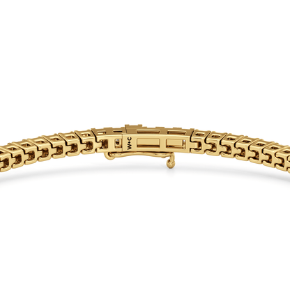 Classic 4 - Prong Round Lab Diamond Square Basket Tennis Bracelet - Lotus Diamond