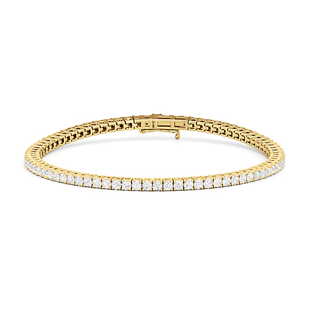 Classic 4 - Prong Round Lab Diamond Square Basket Tennis Bracelet - Lotus Diamond