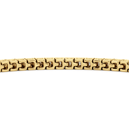 Classic 4 - Prong Round Lab Diamond Square Basket Tennis Bracelet - Lotus Diamond