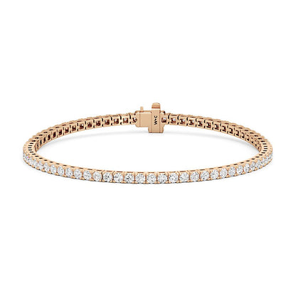 Classic 4 - Prong Round Lab Diamond Square Basket Tennis Bracelet - Lotus Diamond