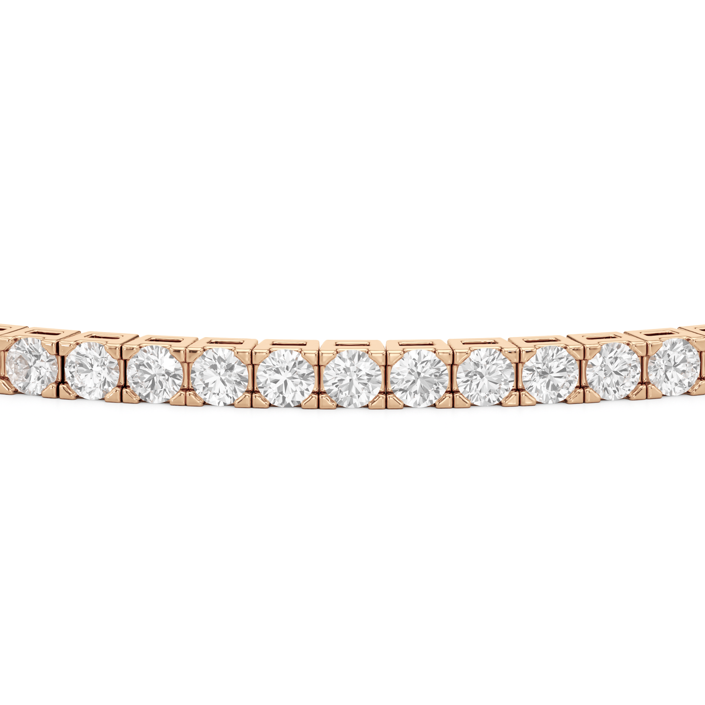 Classic 4 - Prong Round Lab Diamond Square Basket Tennis Bracelet - Lotus Diamond