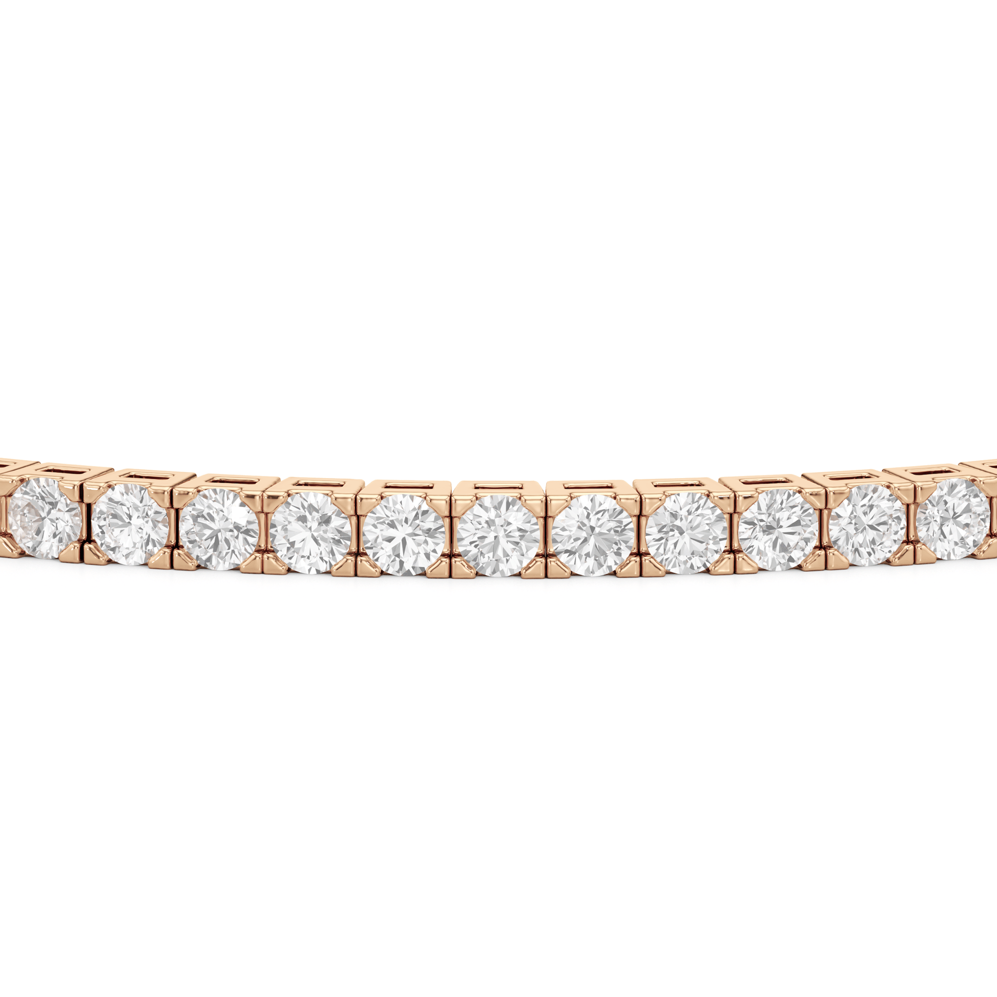 Classic 4 - Prong Round Lab Diamond Square Basket Tennis Bracelet - Lotus Diamond