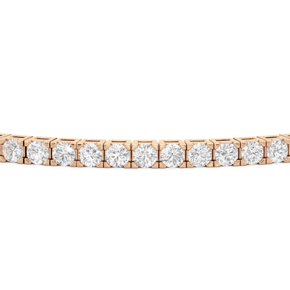 Classic 4 - Prong Round Lab Diamond Square Basket Tennis Bracelet - Lotus Diamond