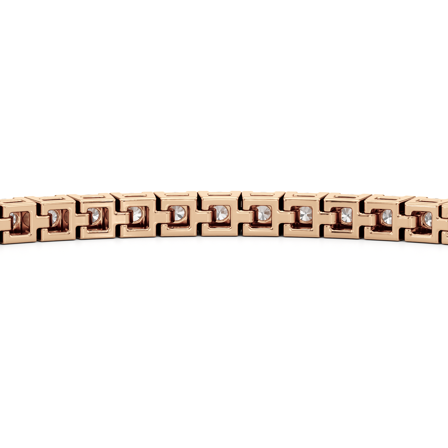 Classic 4 - Prong Round Lab Diamond Square Basket Tennis Bracelet - Lotus Diamond