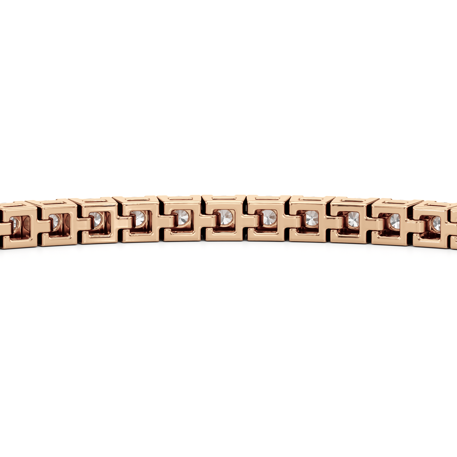 Classic 4 - Prong Round Lab Diamond Square Basket Tennis Bracelet - Lotus Diamond
