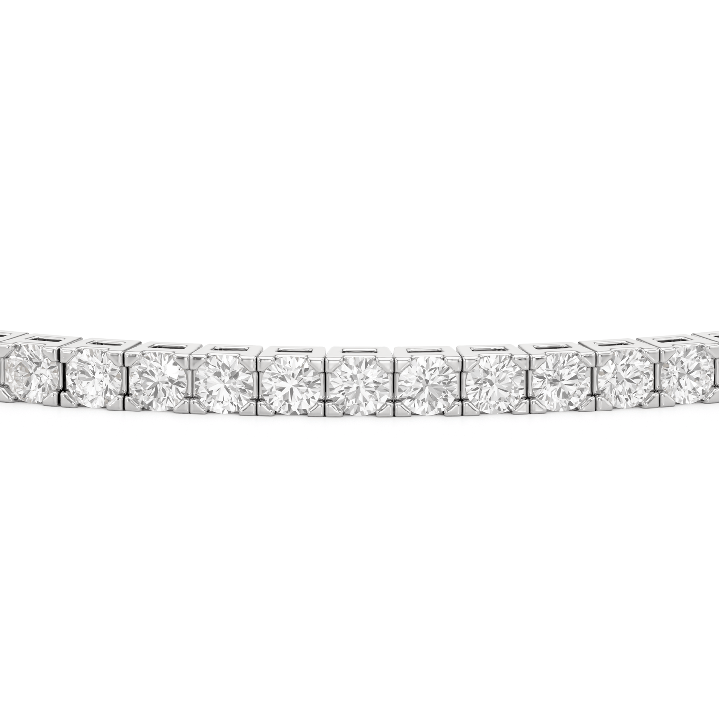 Classic 4 - Prong Round Lab Diamond Square Basket Tennis Bracelet - Lotus Diamond