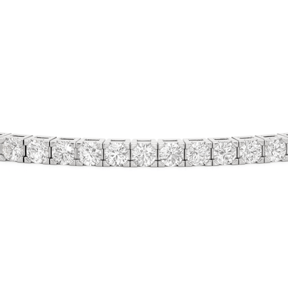 Classic 4 - Prong Round Lab Diamond Square Basket Tennis Bracelet - Lotus Diamond