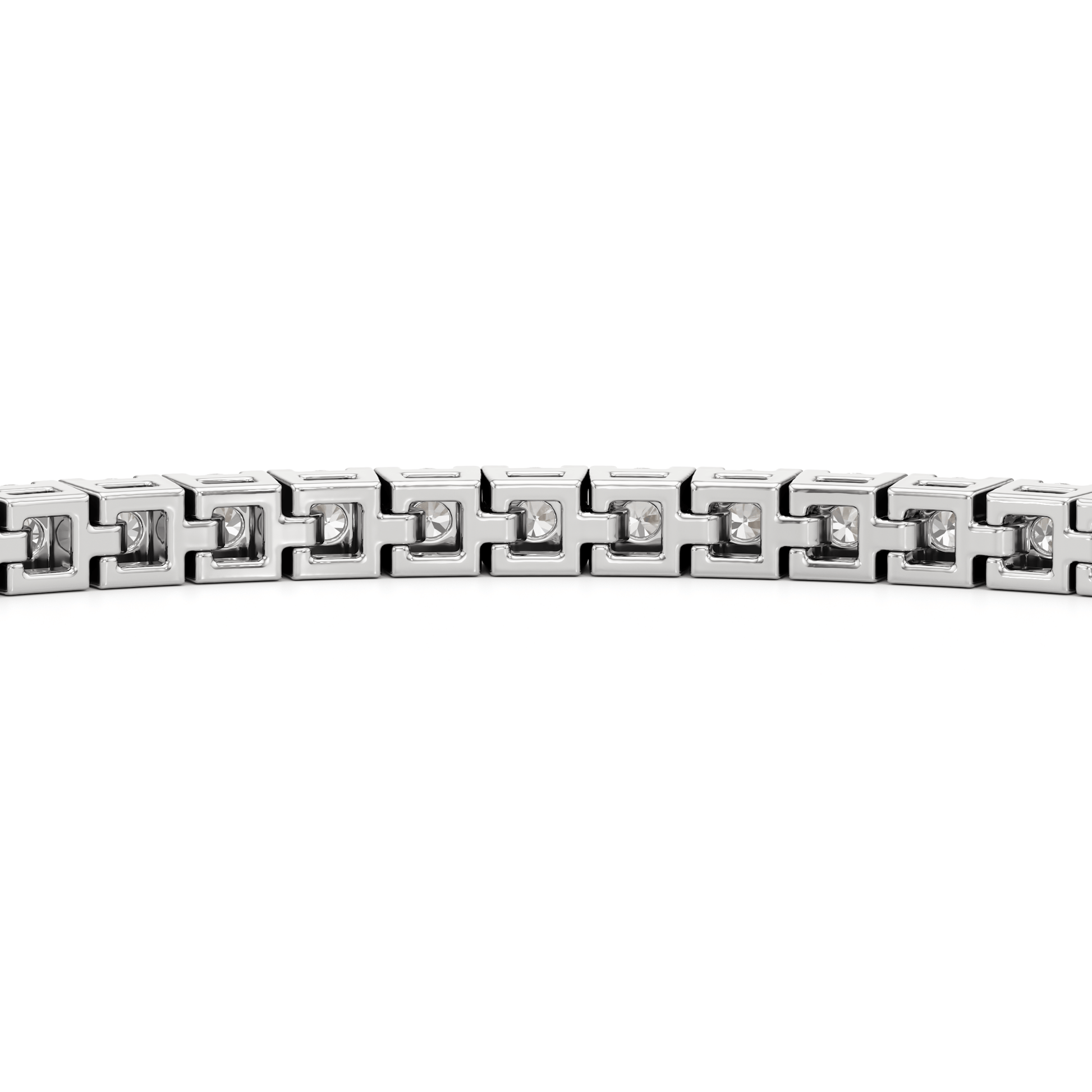 Classic 4 - Prong Round Lab Diamond Square Basket Tennis Bracelet - Lotus Diamond