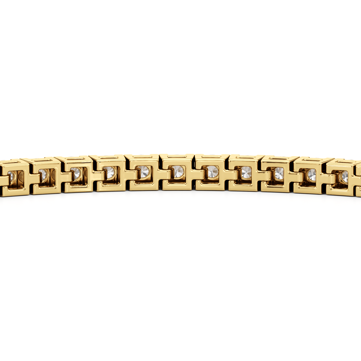 Classic 4 - Prong Round Lab Diamond Square Basket Tennis Bracelet - Lotus Diamond