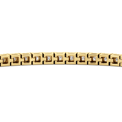 Classic 4 - Prong Round Lab Diamond Square Basket Tennis Bracelet - Lotus Diamond