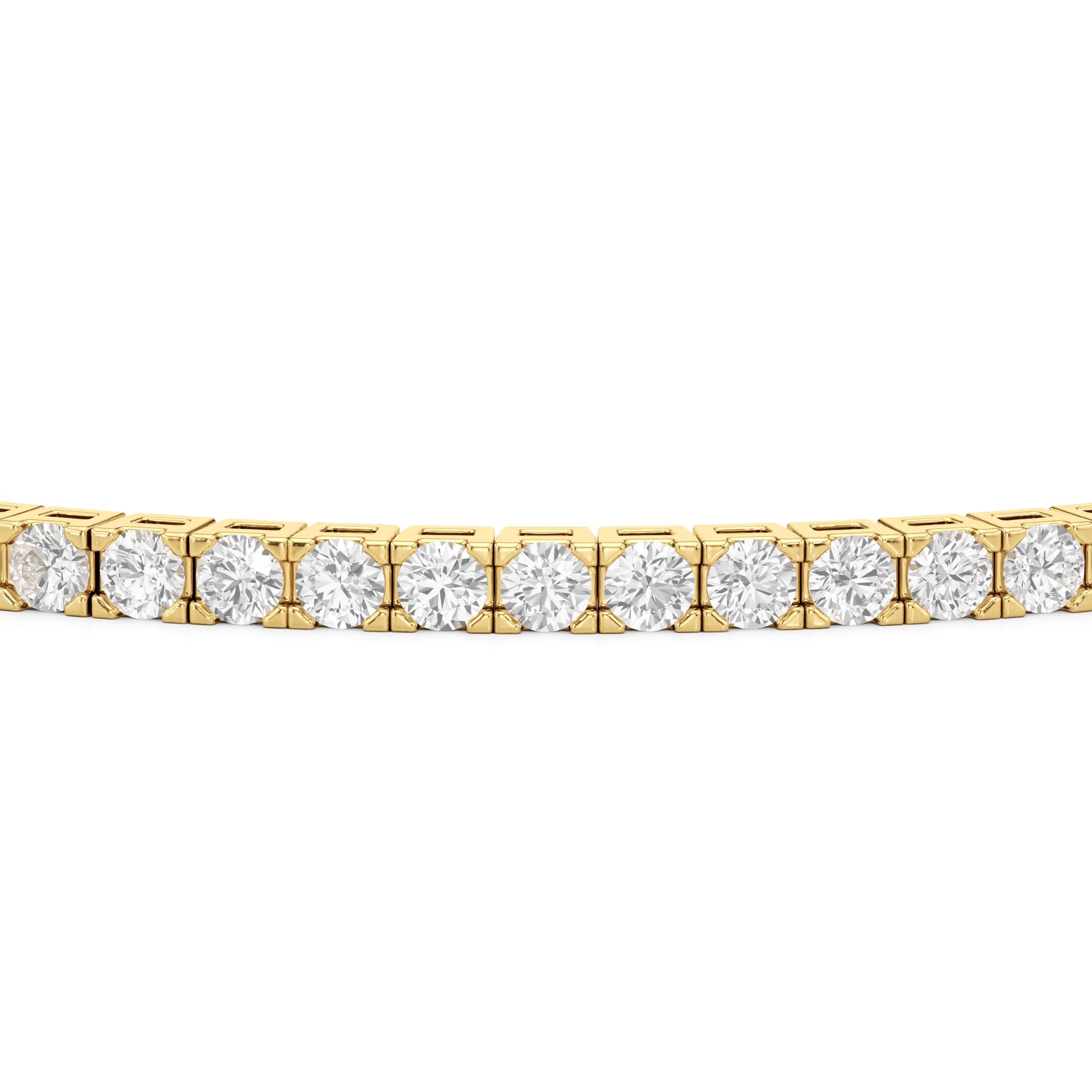 Classic 4 - Prong Round Lab Diamond Square Basket Tennis Bracelet - Lotus Diamond